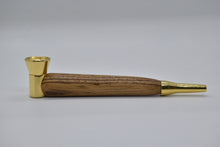 Load image into Gallery viewer, Smoking Pipe- 24 Karat Gold Plate with Exotic Zebra Wood, Bullet Tip