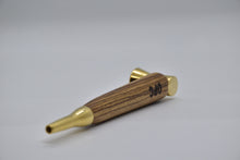 Load image into Gallery viewer, Smoking Pipe- 24 Karat Gold Plate with Exotic Zebra Wood, Bullet Tip