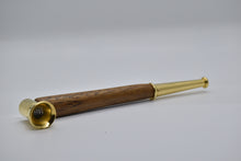 Load image into Gallery viewer, Smoking Pipe- Polished Solid Brass with Teak-Bulb Tip