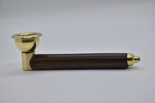 Load image into Gallery viewer, Smoking Pipe- Polished Solid Brass with Exotic Ebony Wood, Nipple Tip