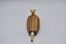 Load image into Gallery viewer, Smoking Pipe- Polished Solid Brass with Exotic Zebra Wood, Bullet Tip