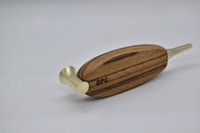 Load image into Gallery viewer, Smoking Pipe- Polished Solid Brass with Exotic Zebra Wood, Bullet Tip