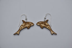 Mother Orca Tahlequah J-35 Natural with Sterling Silver Earrings