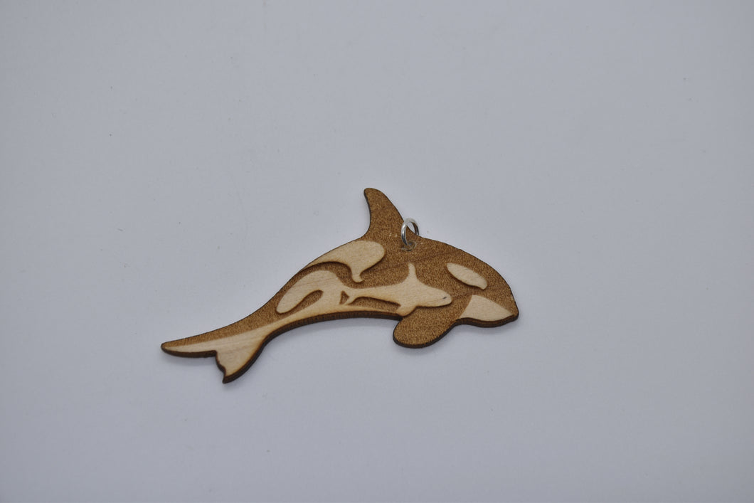 Mother Orca Tahlequah J-35 Natural with Sterling Silver Pendant