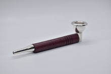 Load image into Gallery viewer, Smoking Pipe- Heavy Silver Plate with Exotic Purple Heart Wood, Bullet Tip