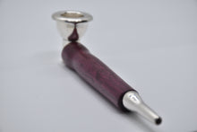 Load image into Gallery viewer, Smoking Pipe- Heavy Silver Plate with Exotic Purple Heart Wood, Bullet Tip